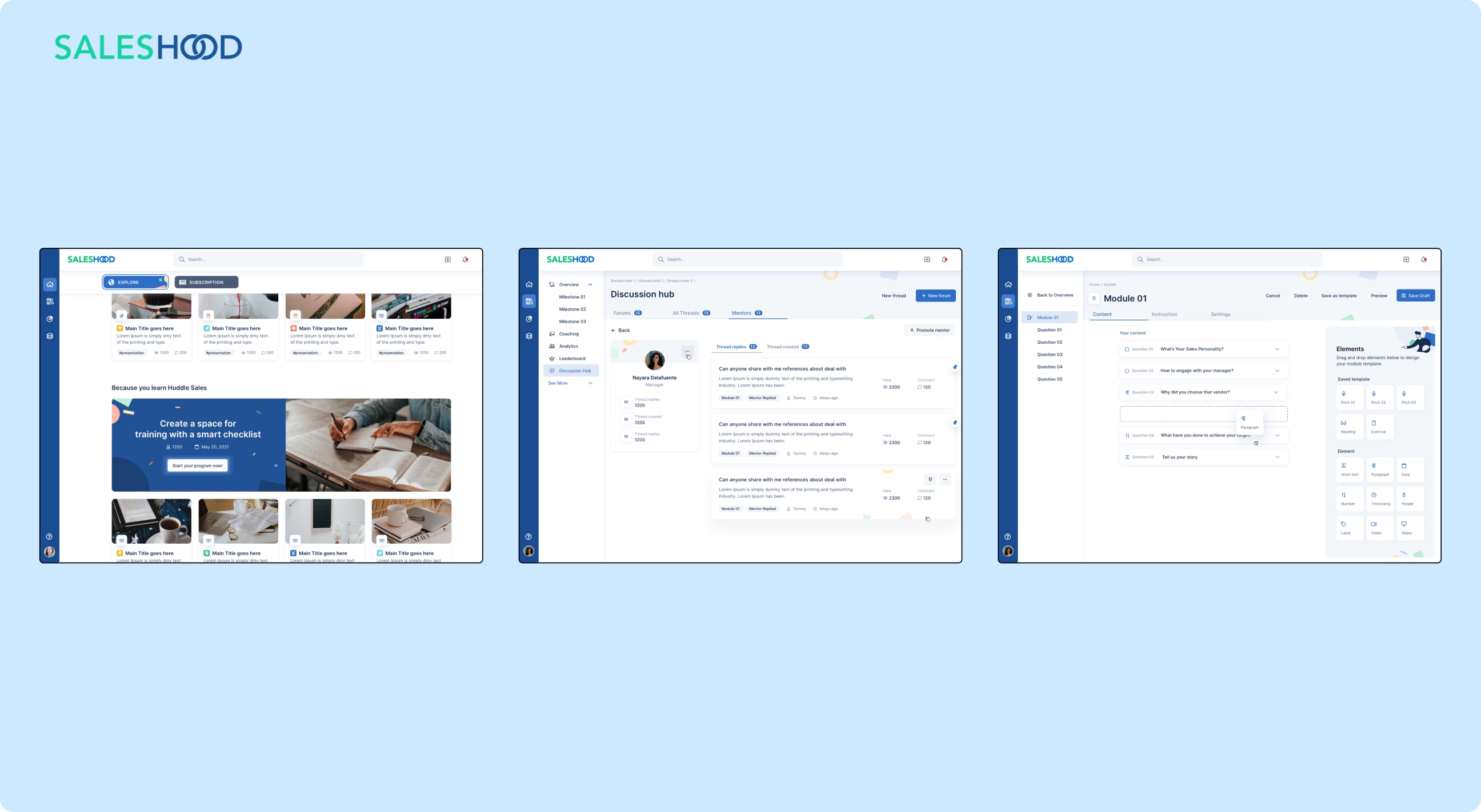 SalesHood platform revamp visual redesign
